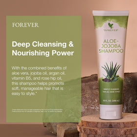 Forever Living Aloe Jojoba Shampoo rich lather demonstrates thorough cleansing