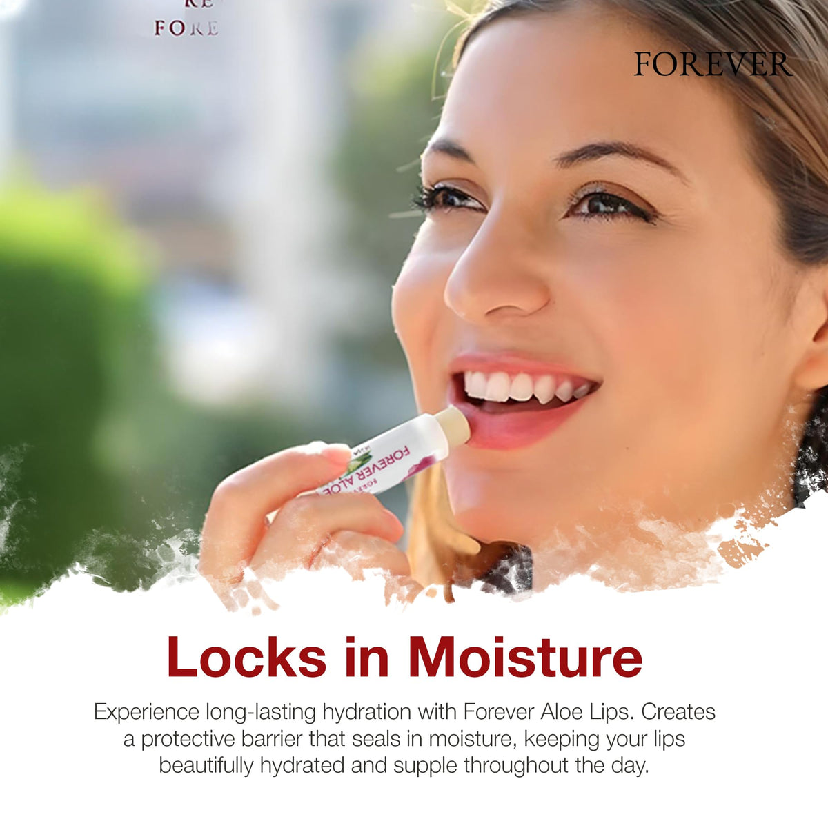 Vegan-friendly Aloe Lips label emphasizing clean, plant-based care.