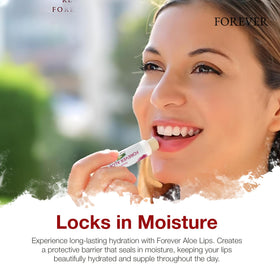 Vegan-friendly Aloe Lips label emphasizing clean, plant-based care.