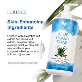 Forever Living Aloe Liquid Soap demonstrates a family-friendly formula suitable for multiple sinks