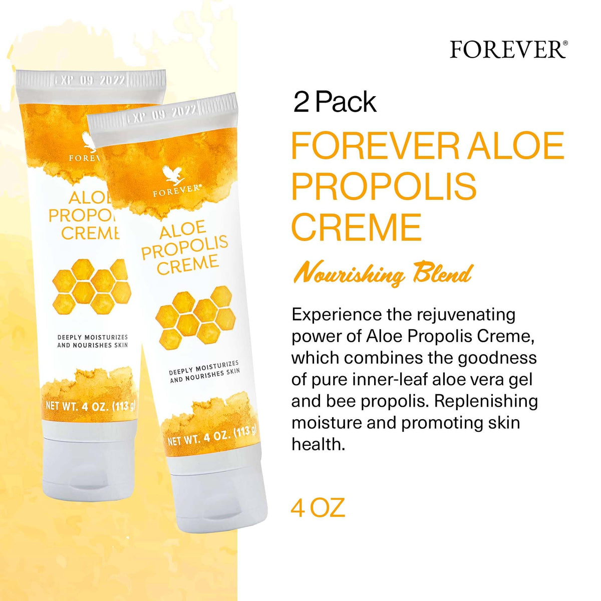 Forever Living Aloe Propolis Creme jar close-up highlighting creamy texture