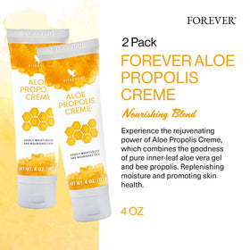 Forever Living Aloe Propolis Creme jar close-up highlighting creamy texture
