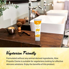 Forever Living Aloe Propolis Creme being applied to skin emphasizing gentle care