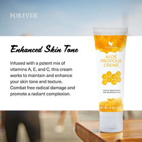 Forever Living Aloe Propolis Creme texture shot showing rich cream feel