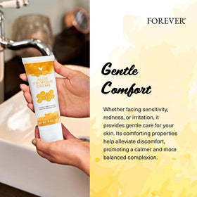 Forever Living Aloe Propolis Creme vitamins packaging visual emphasizing vitamins A E C