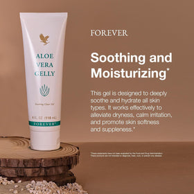 Forever Living Aloe Vera Gelly fast-absorbing, non-staining formula fits daily routines.