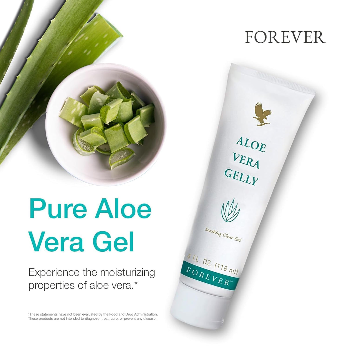 Forever Living Aloe Vera Gelly plant-derived vitamin E and allantoin support skin comfort.