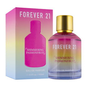 Forever 21 Shimmering Passionfruit bottle front view, bright everyday fragrance.