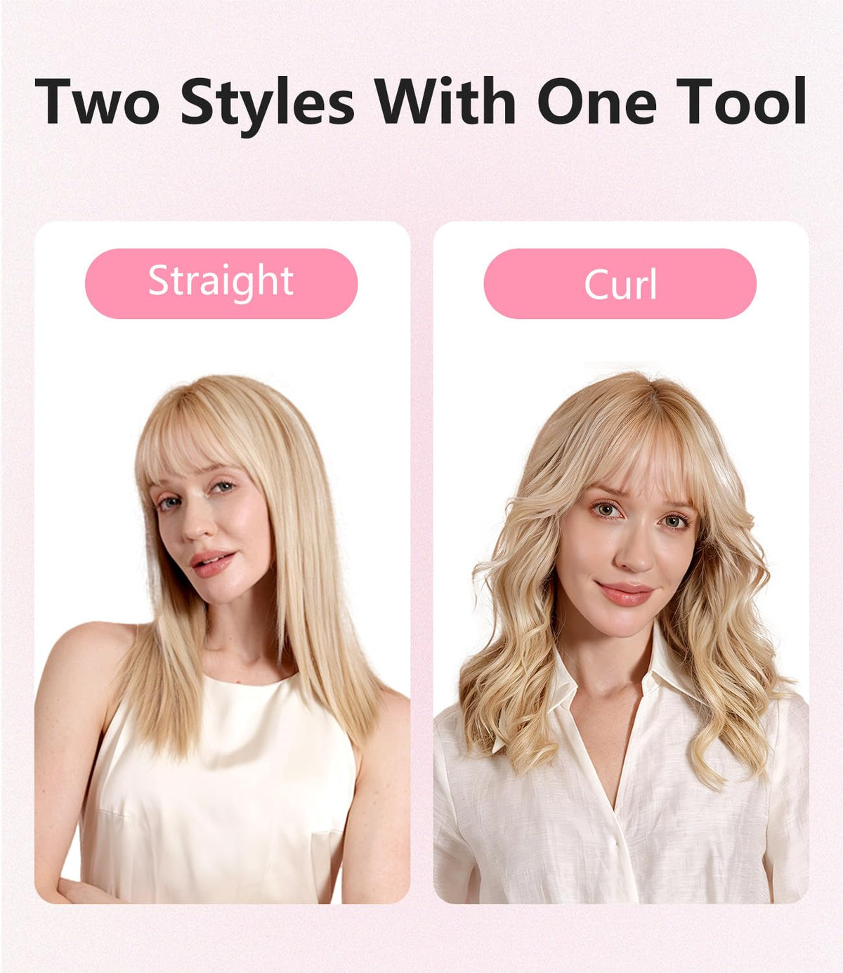 FORLIFA 3-in-1 styler for straightening, curling, and setting