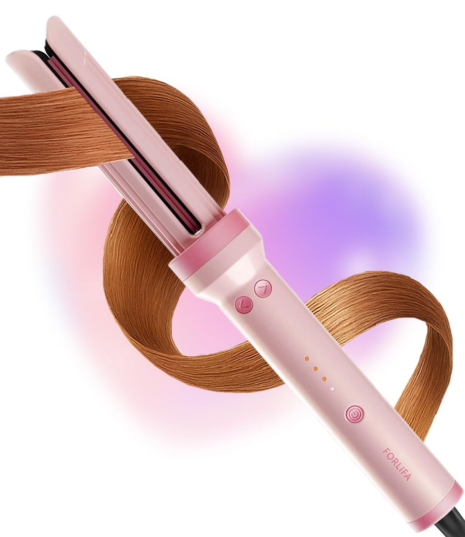 FORLIFA automatic curling iron with 25mm barrel for uniform curls.