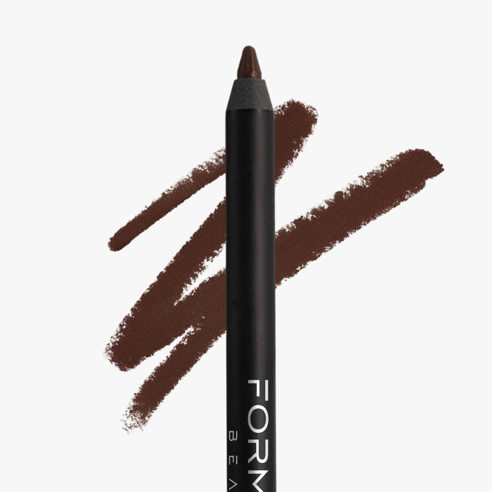 Formless Beauty Classic Eyeliner swatches show deep black pigment for bold definition.