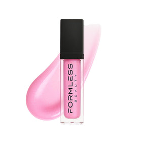 Formless Beauty Love Lip Gloss bottle shows baby pink shine with a hydrating, non-sticky feel.