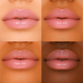 Formless Beauty Love Lip Gloss on lips offers full coverage with soft glow.