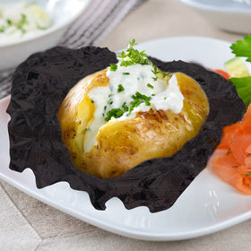 ForPro black foil sheets add an elegant look for catering