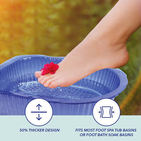 Liners measuring 14.5 by 12.5 inches demonstrate universal basin compatibility