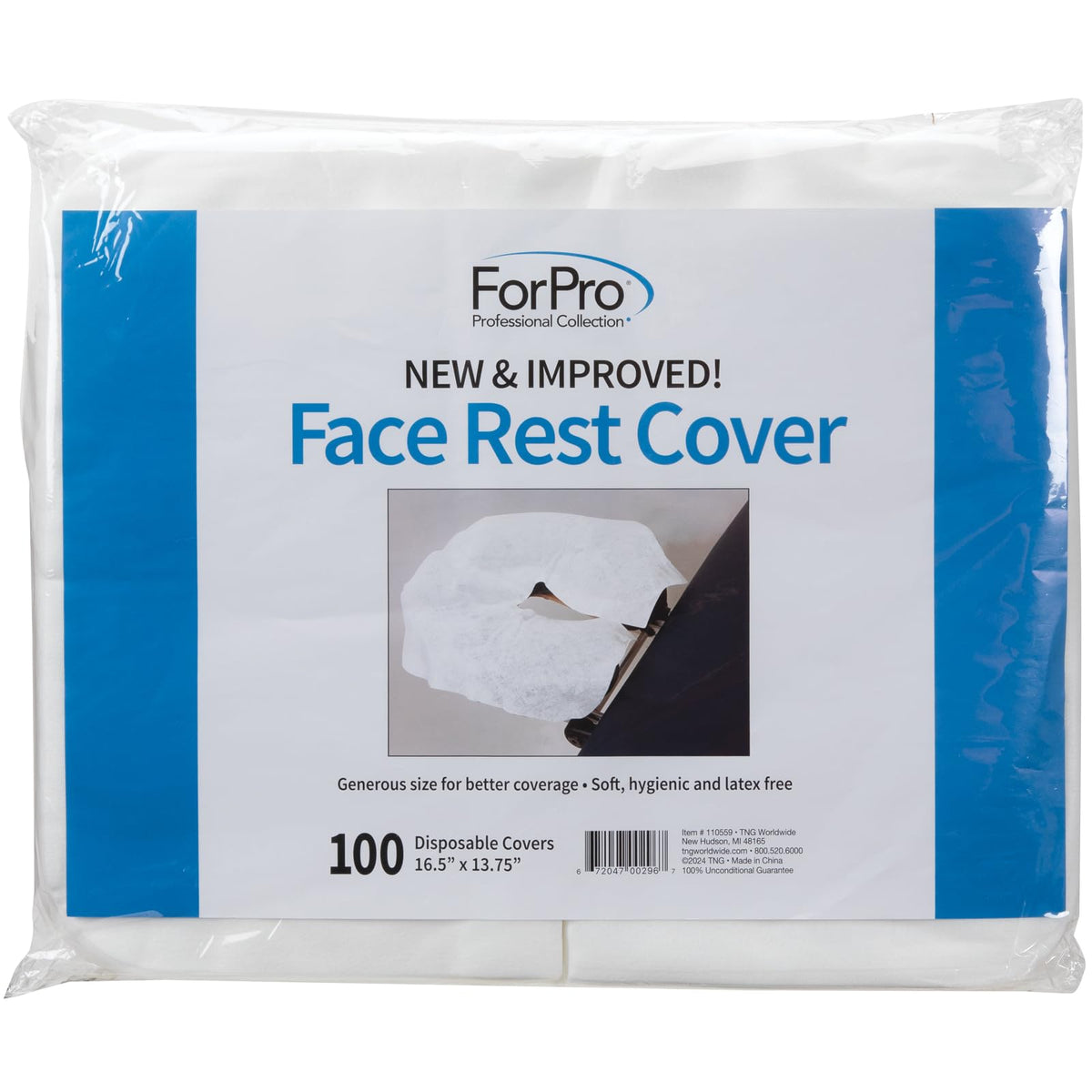 ForPro face-rest cover measures 16.5 by 13.75 inches for full coverage