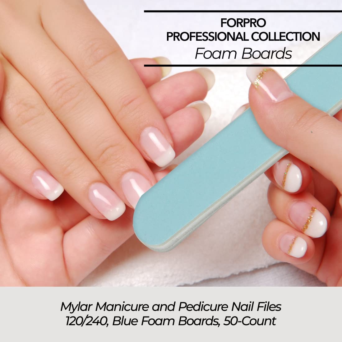 ForPro surface helps remove gel polish residue for smoother prep.