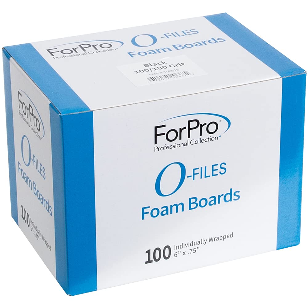 ForPro O-Files black double-sided nail file for gel and acrylic prep