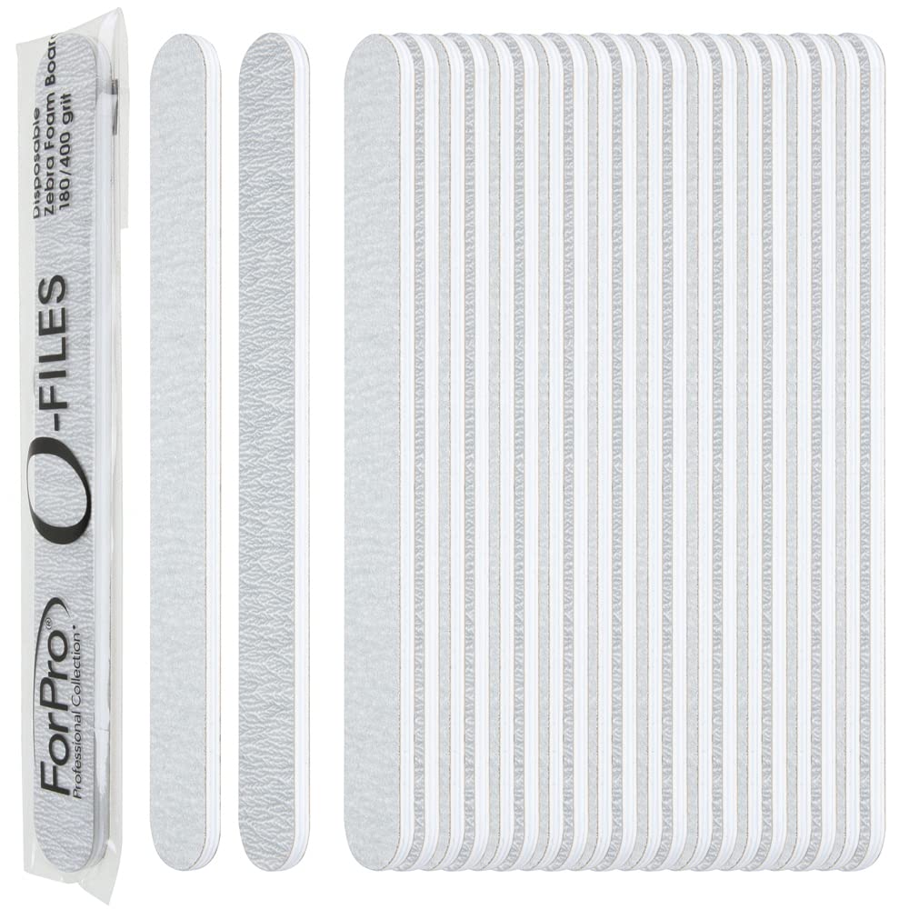 ForPro O-Files zebra front view with double-sided grit for versatile filing.