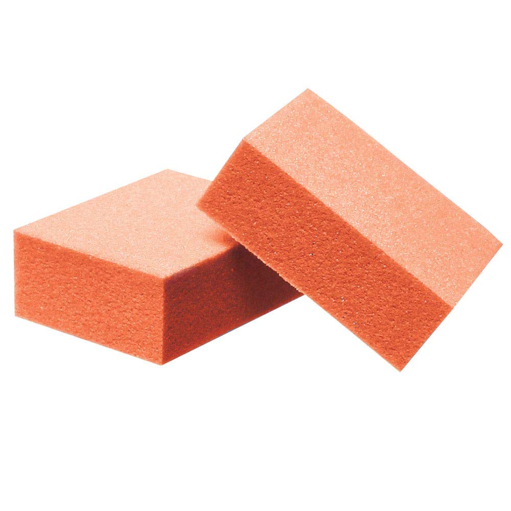 ForPro orange mini buffing block dual grit for nail prep and smooth shine.
