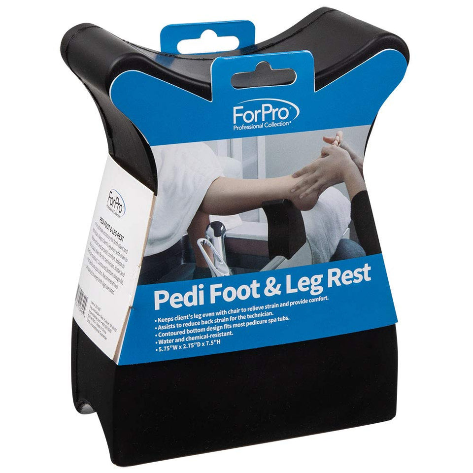 ForPro Pedi Foot & Leg Rest front view shows ergonomic contour for pedicure sessions.