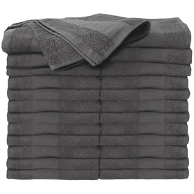 ForPro Premium Bleach-Tough towel in cool grey, 16x27, showing plush cotton for daily salon use.