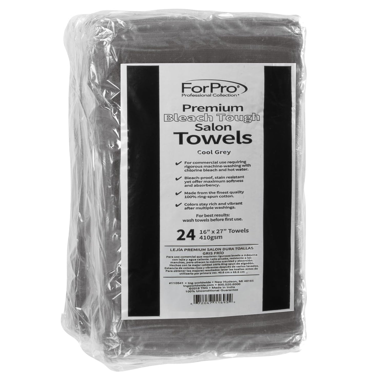 ForPro Bleach-Tough towel folded to highlight dense weave and professional finish.