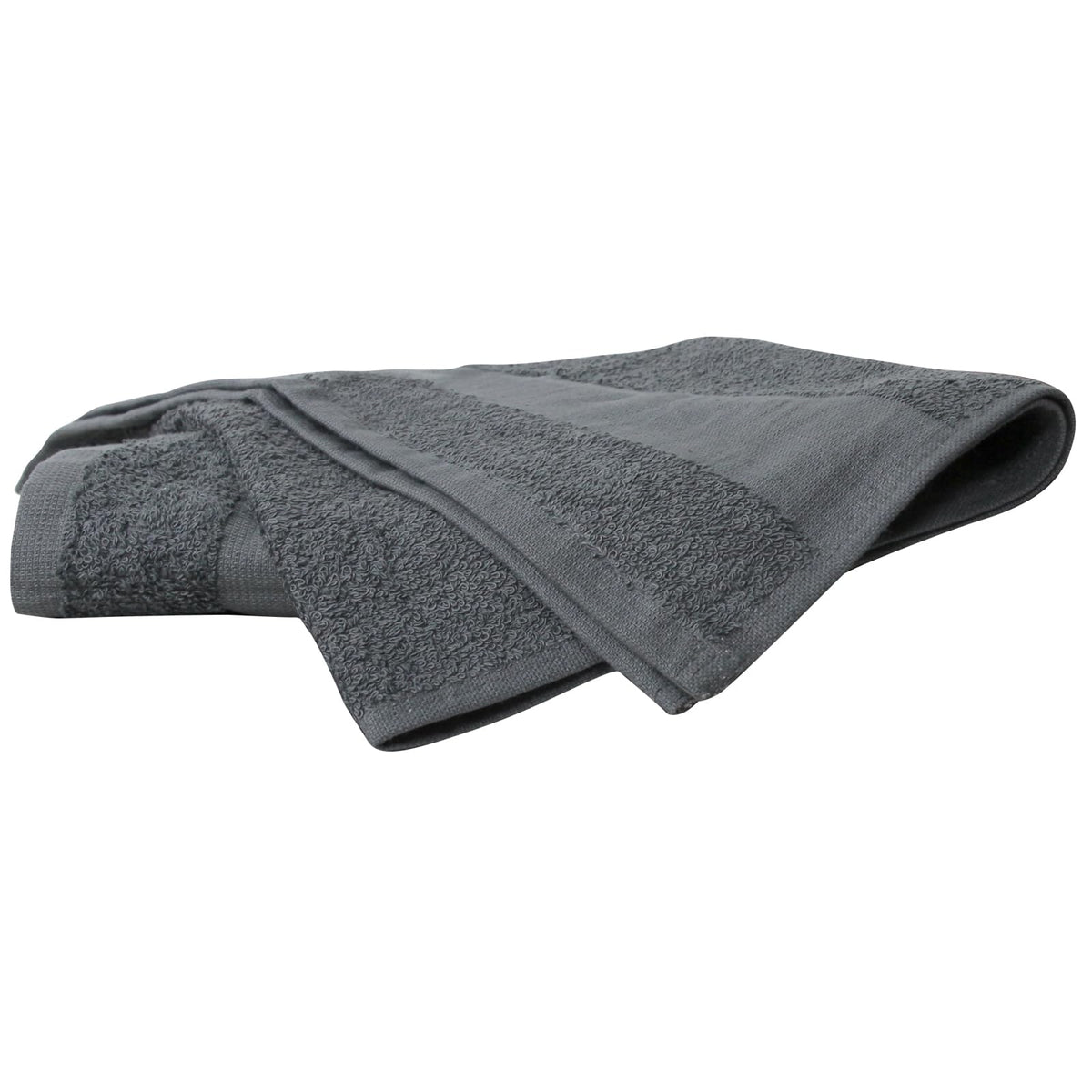 ForPro towel on rack with hemmed edges to emphasize durability and edge quality.