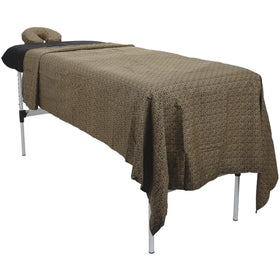 ForPro Premium Designer Massage Sheets black fitted sheet provides secure fit and quick cleanup.