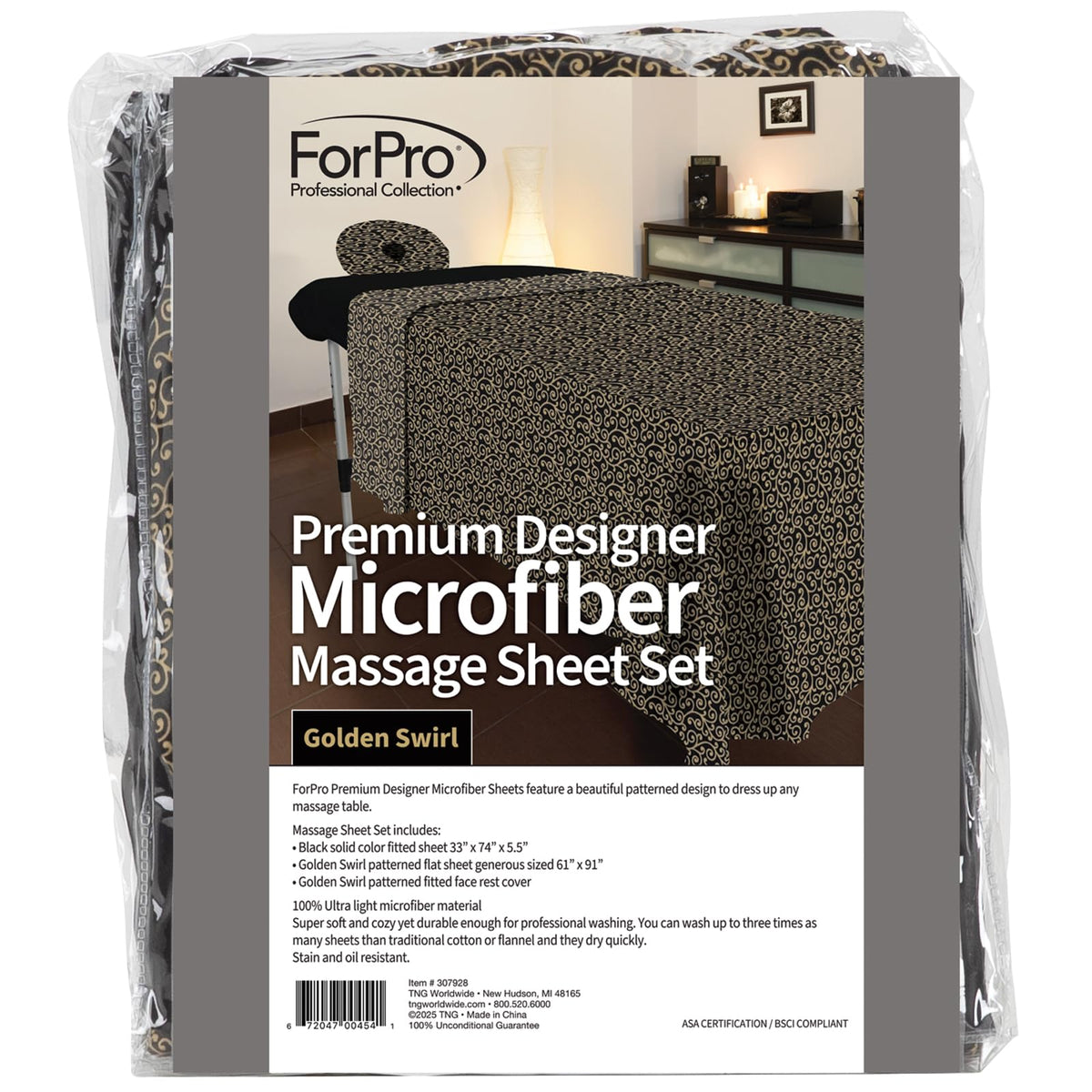 ForPro Premium Designer Massage Sheets face-rest cover keeps cushions clean and comfortable.