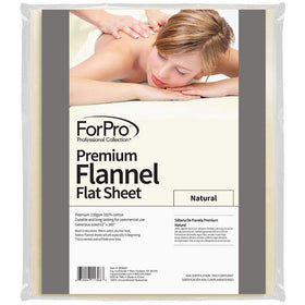 ForPro Premium Flannel Flat Sheet natural fabric texture enhances client comfort during treatments.