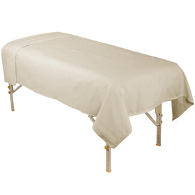 ForPro Premium Flannel Flat Sheet close-up highlights warmth insulation and easy care.