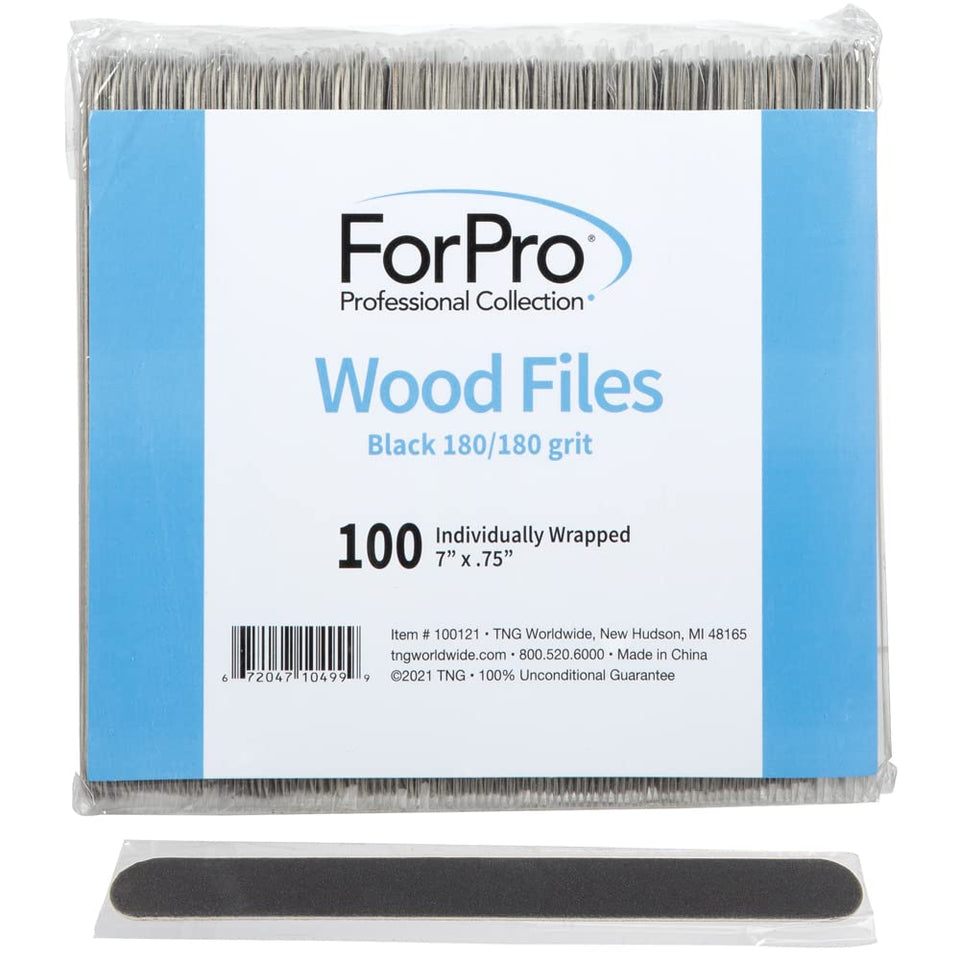 ForPro Professional Collection wood nail file: double-sided 180/180 grit for fast shaping