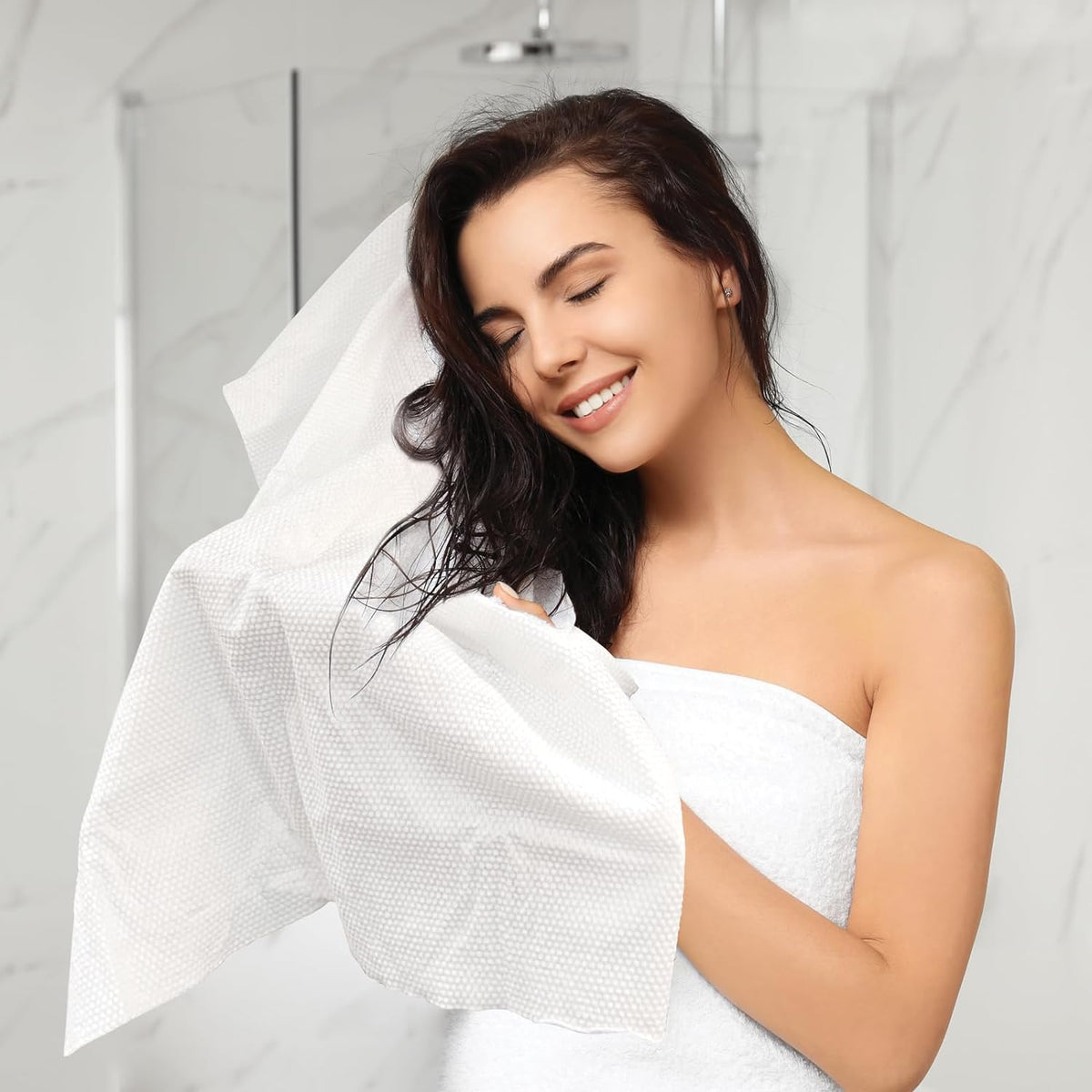 ForPro Professional Collection white 50-count towels enable convenient hygienic use anywhere.