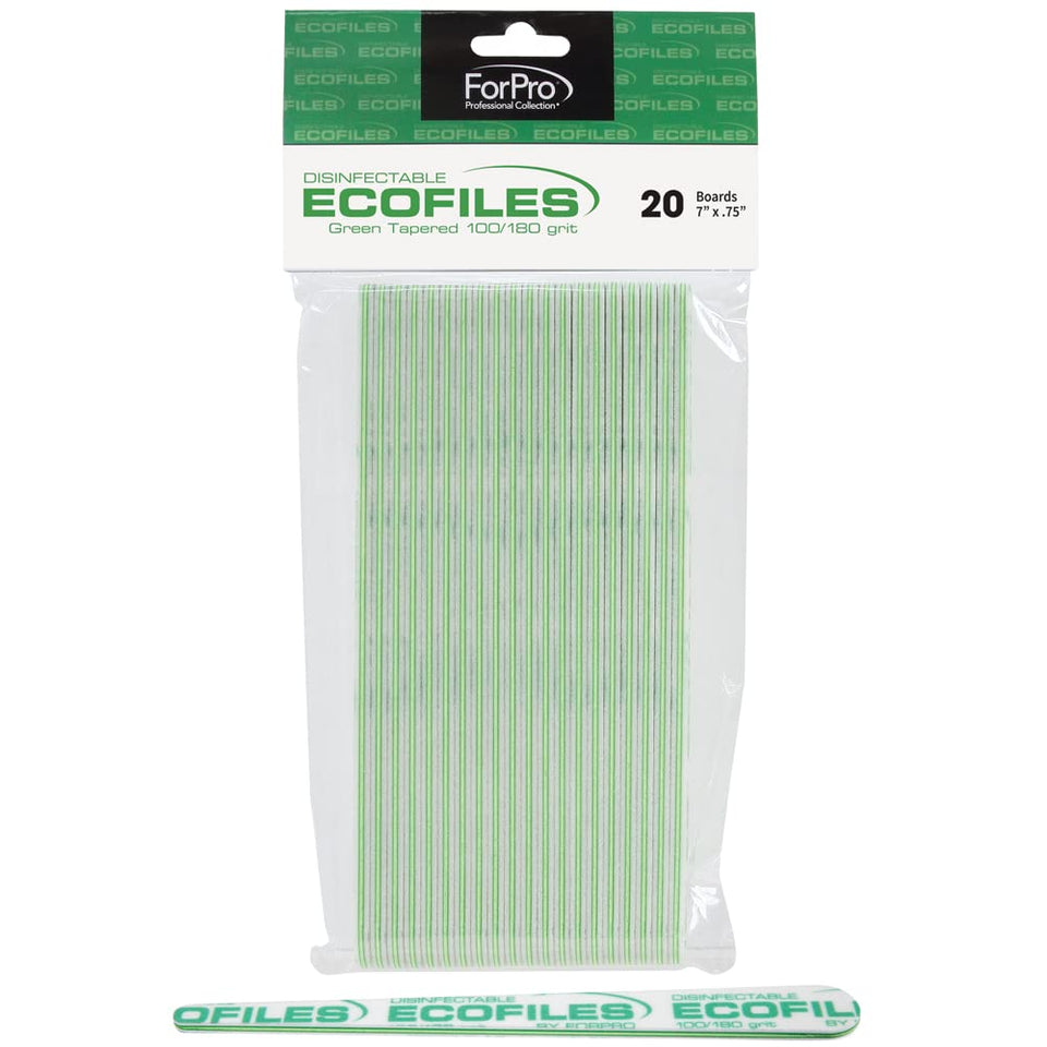 ForPro Tapered ECOFILES foam-board nail file with compact, durable build for repeat use.