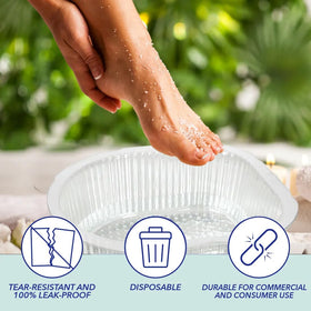 ForPro Universal Pedi Bath Liners 50-count box supports hygienic, single-use pedicures.