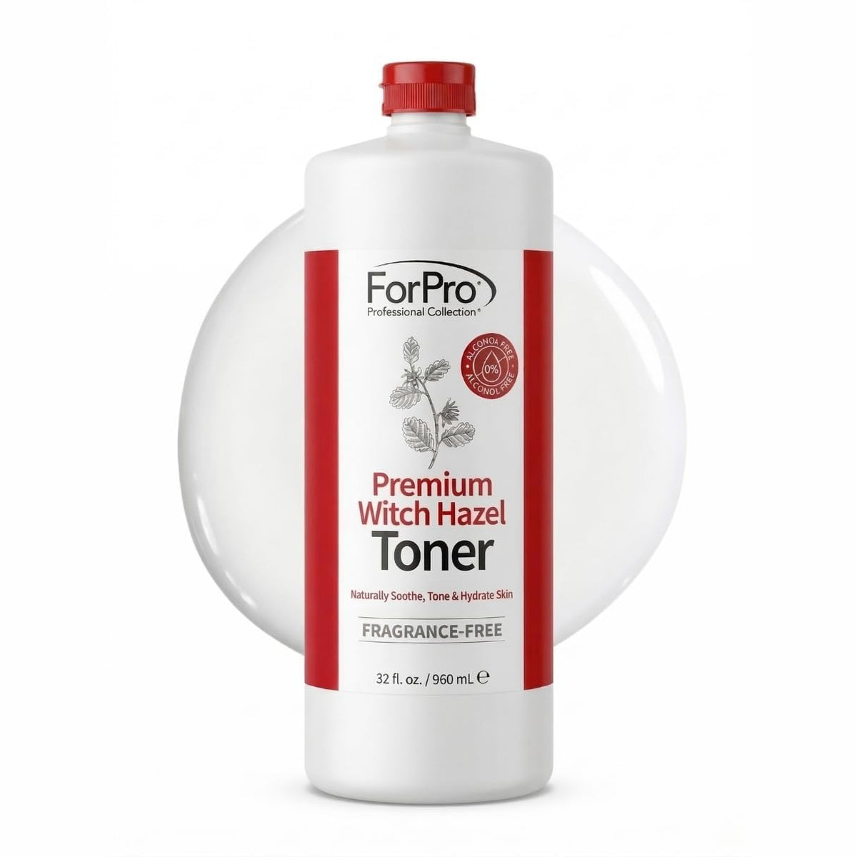ForPro Witch Hazel Toner bottle with alcohol-free formula for balanced, refreshed skin.