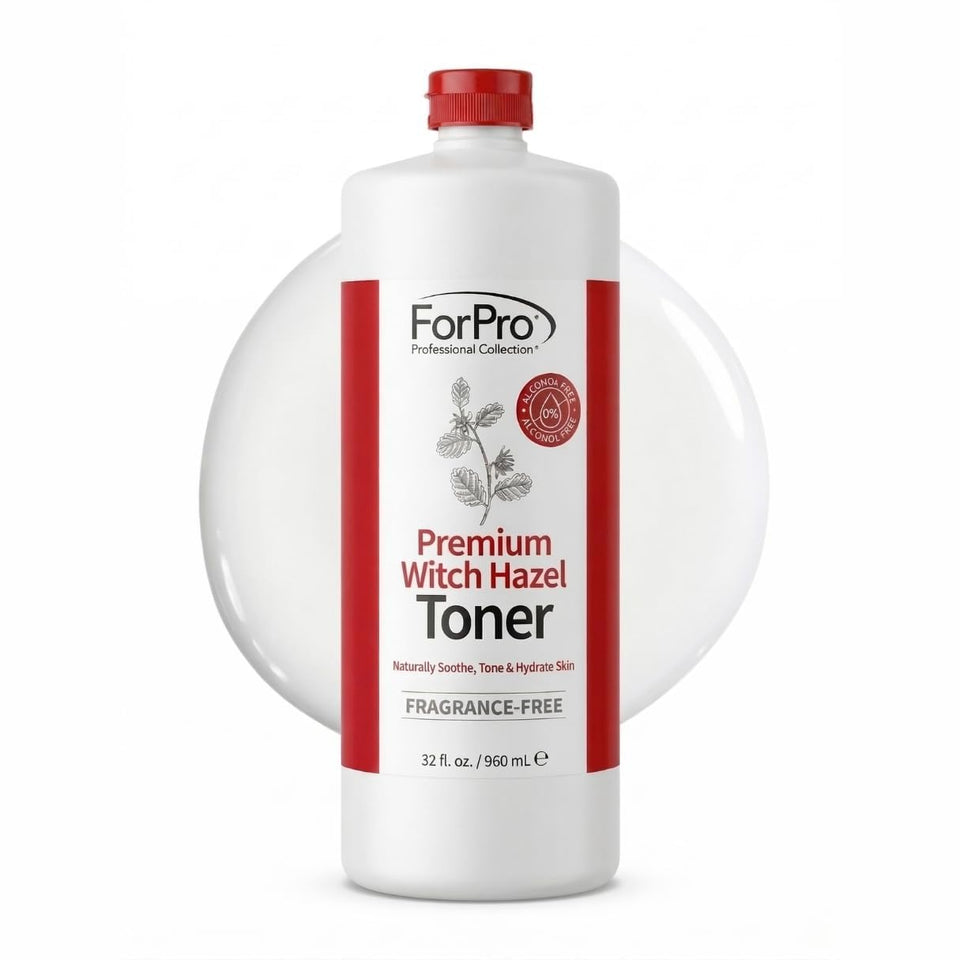 ForPro Witch Hazel Toner bottle with alcohol-free formula for balanced, refreshed skin.