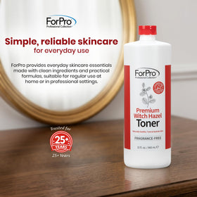 ForPro Witch Hazel Toner post-shave use for calm post-shave skin.