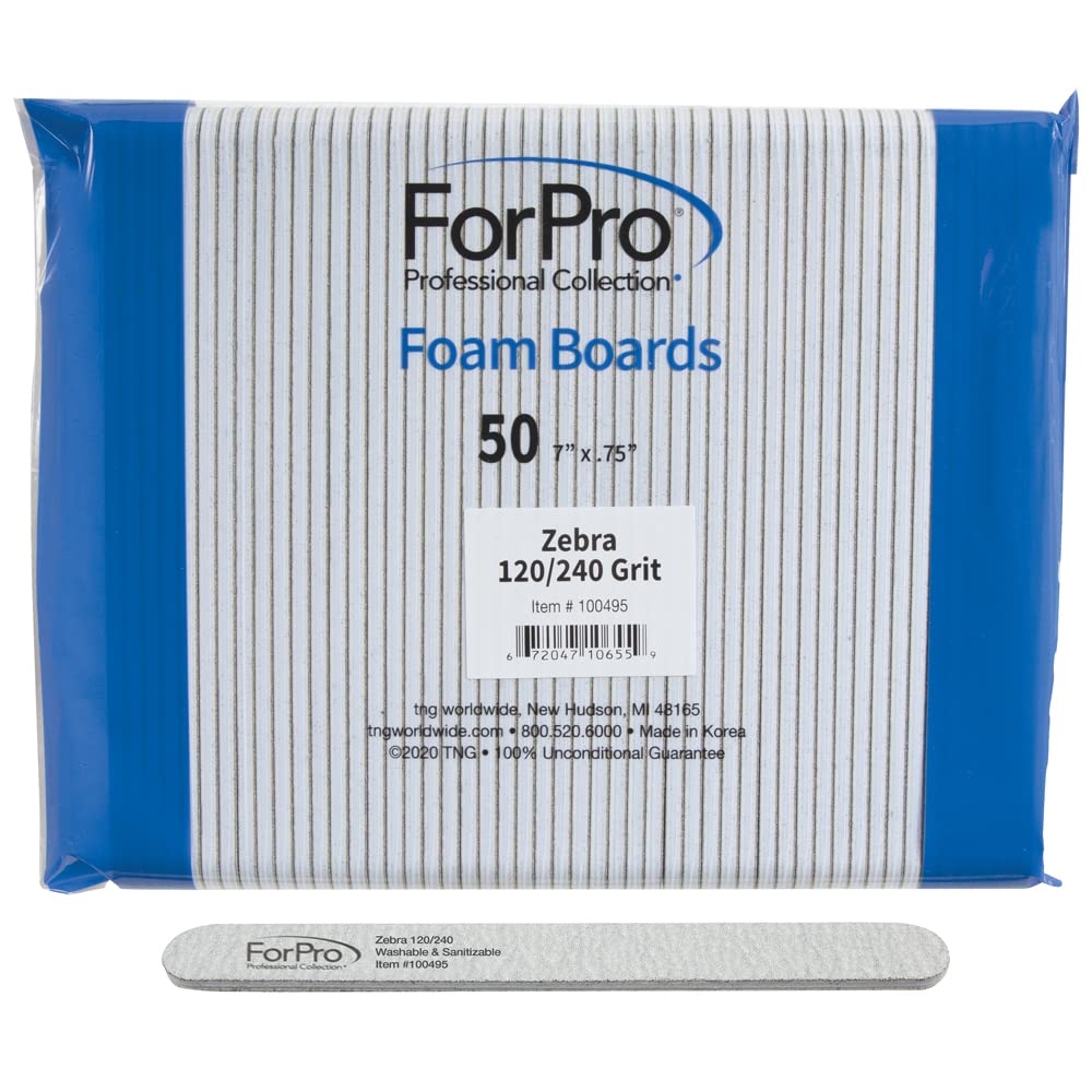 ForPro Zebra Foam Board with 120 grit side shapes nails efficiently.