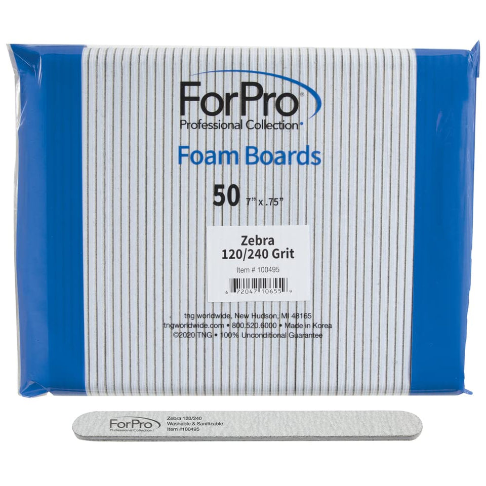 ForPro Zebra Foam Board with 120 grit side shapes nails efficiently.