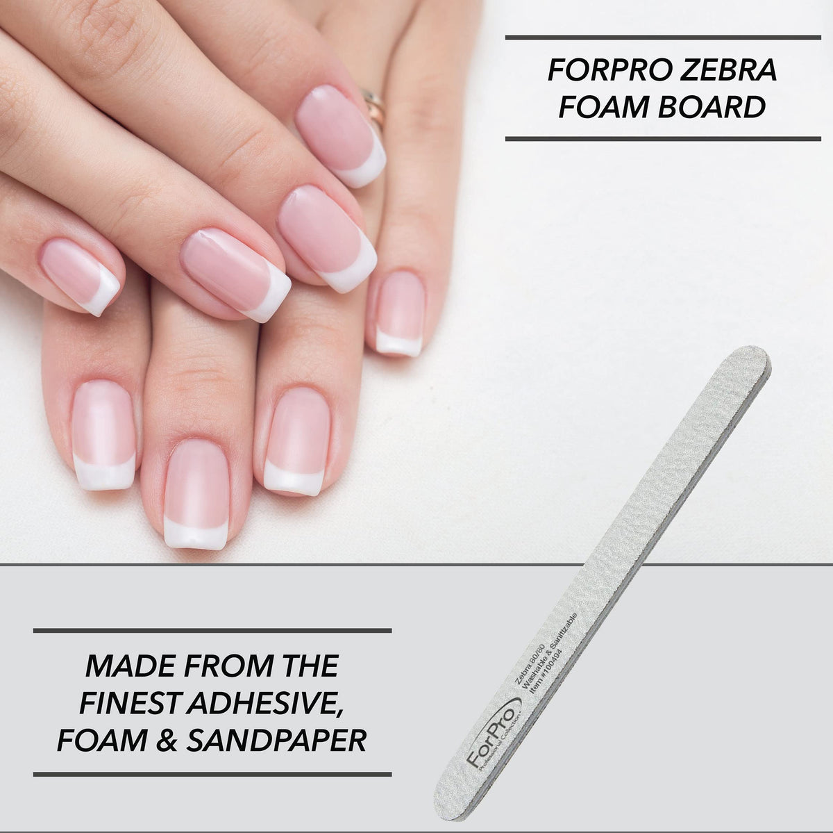 ForPro cushion-core nail file enabling precise shaping during manicures.