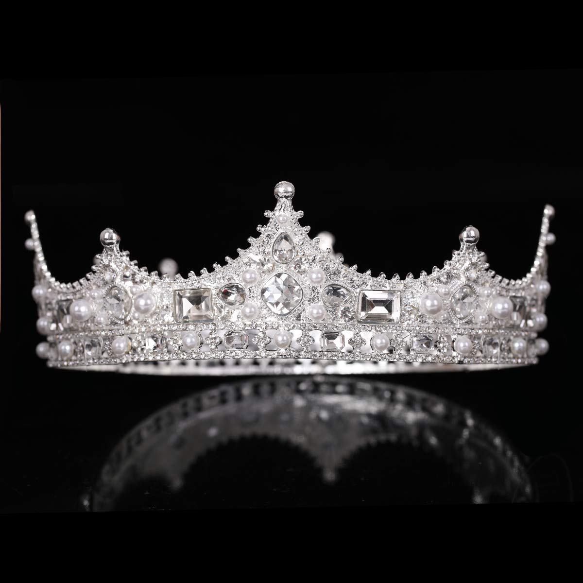 FORSEVEN King Crown for Men full diameter crown with royal silhouette