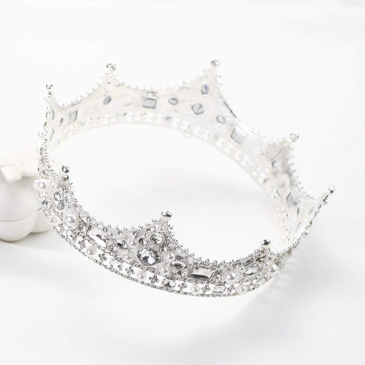 FORSEVEN King Crown for Men side view in silver highlighting elegant profile
