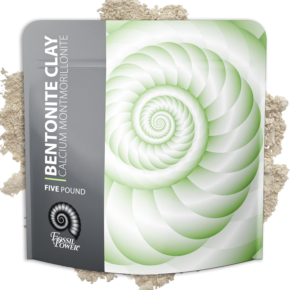 FOSSIL POWER Calcium Bentonite Clay Powder 5lb for pure detox and deep cleansing