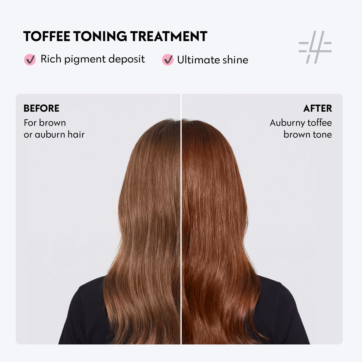 FOUR REASONS Color Mask Toffee swatches reveal warm toffee brown tone with depth.