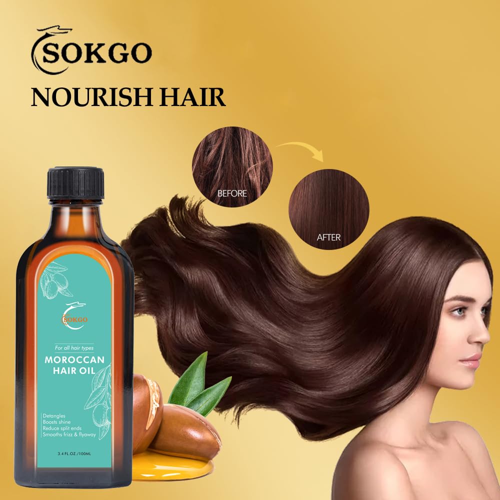 Fovcos Argan Treatment on dry hair reduces frizz and adds shine