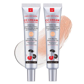 Fovcos Color Correcting CC Cream bottle pump shows even tone with SPF 25 protection.