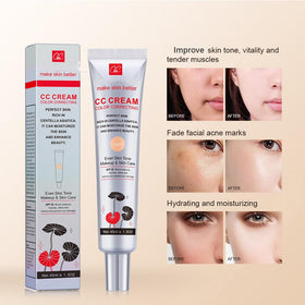 Fovcos CC Cream is waterproof and sweatproof for long-lasting wear.