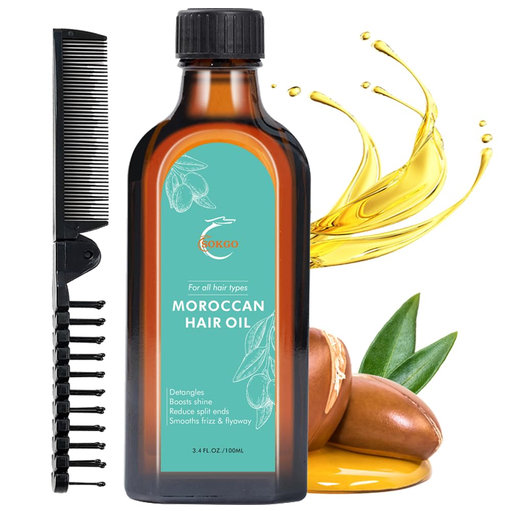 Fovcos Moroccan Argan Treatment Hair Oil bottle for nourishing shine